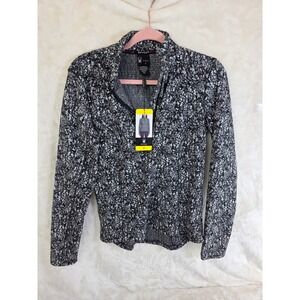 Spyder Active Womens Quarter Zip Pullover Black White‎ Marble Print Size S